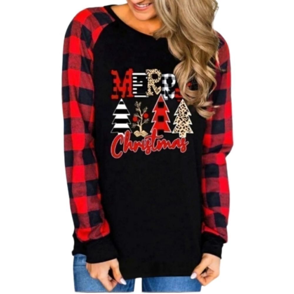Ladies Merry Christmas festive Top For Women sz Large
